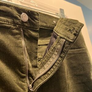 LOFT Olive Green Corduroy Straight-Leg Pants